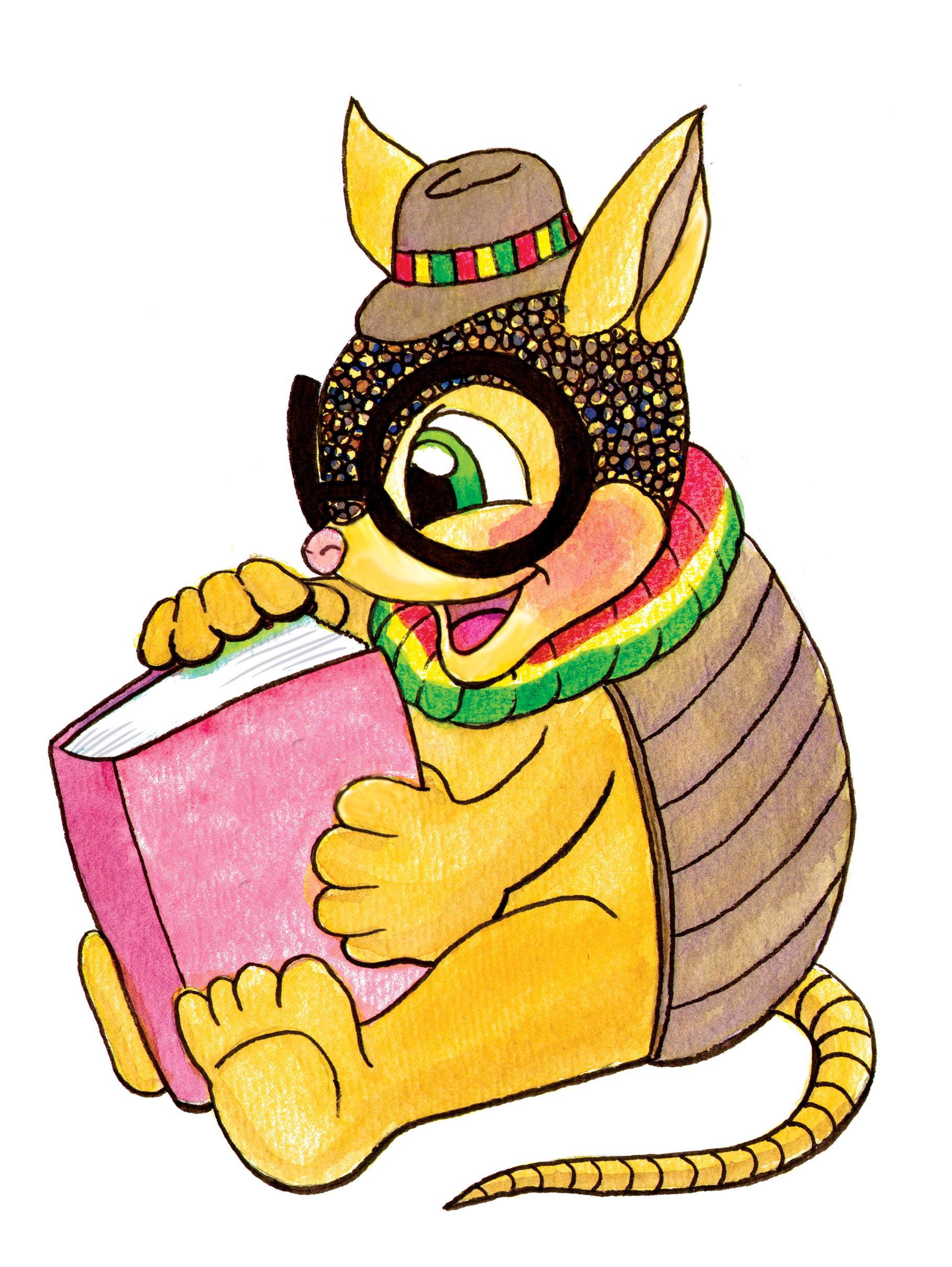 Armadillo studying