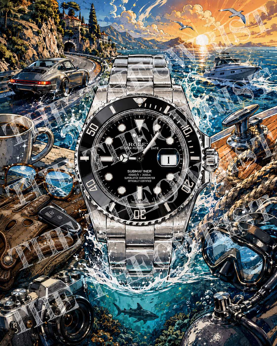Submariner Coastal Adventure Poster Digital Download