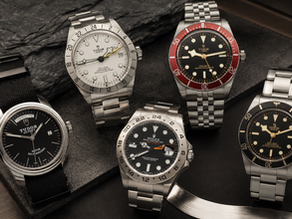 A selection of watches - Tudor Black Bay, Tudor Glamour, Rolex Explorer II