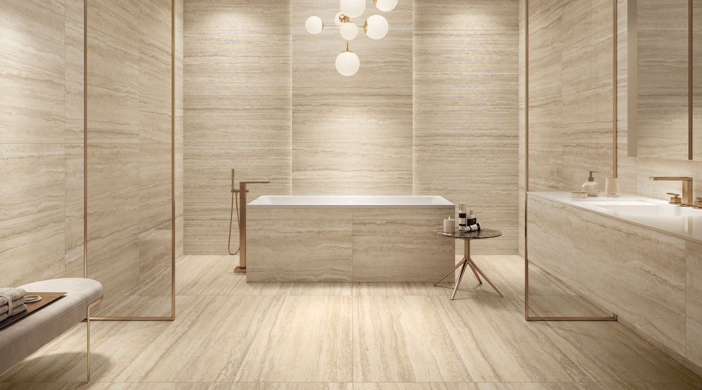 Tuscan Traces Beige Decor Ceramic Wall Tile 597x297mm - ST0240