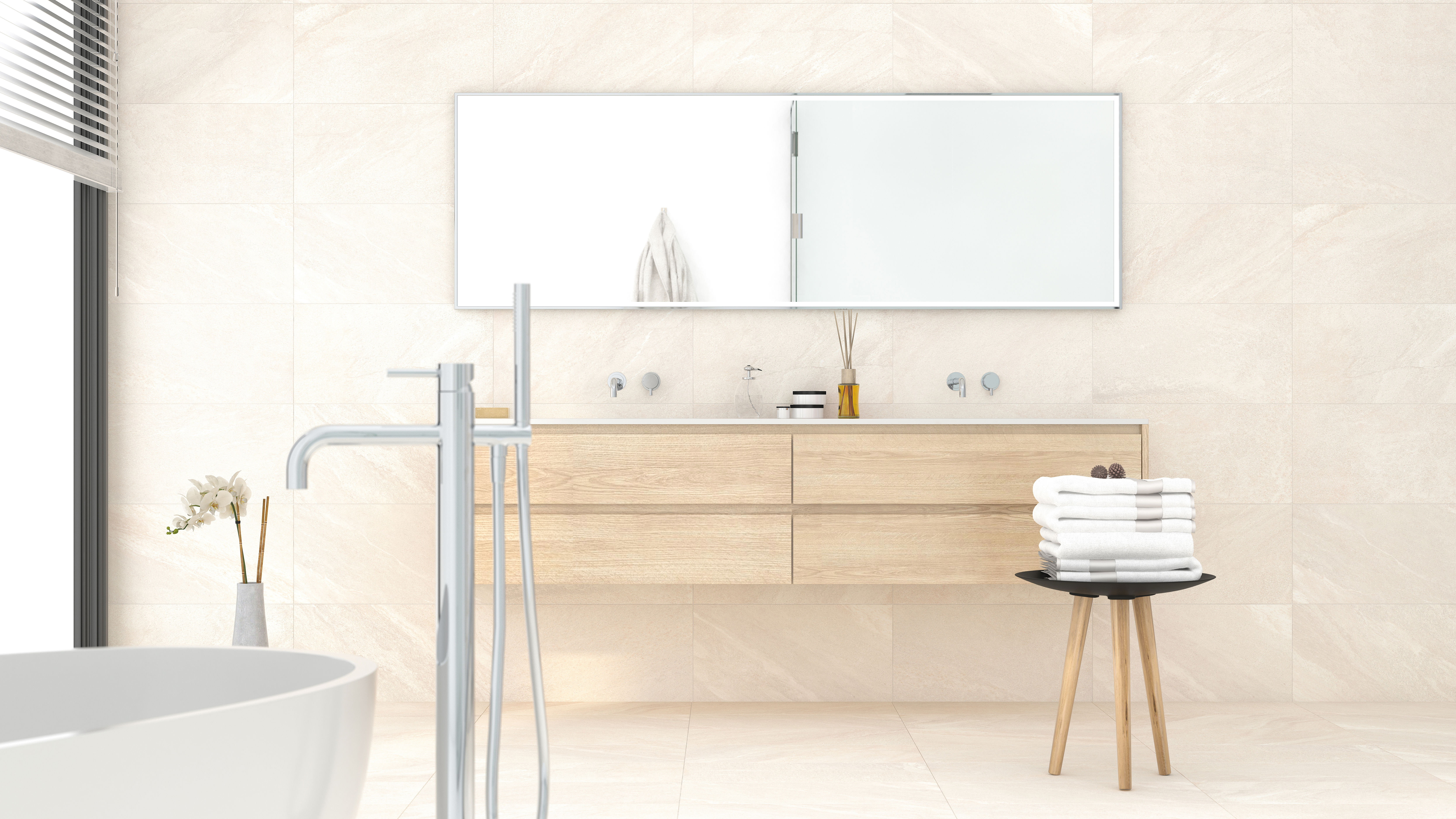 Mekong Ivory Porcelain Gloss Tile 600x600mm