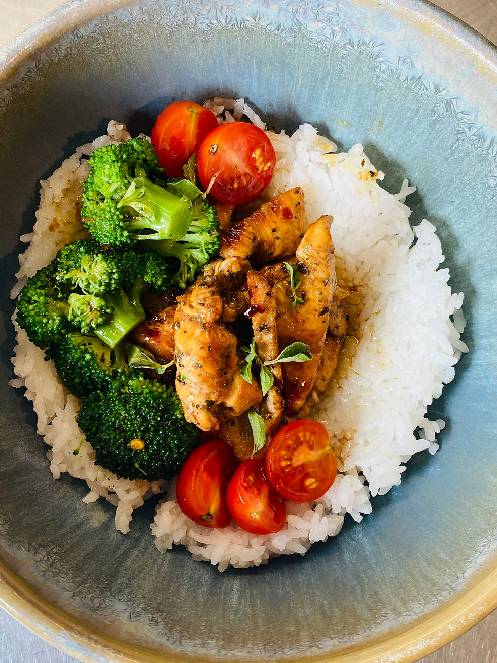 Chicken and Rice Bowl With Homemade Dog Treats