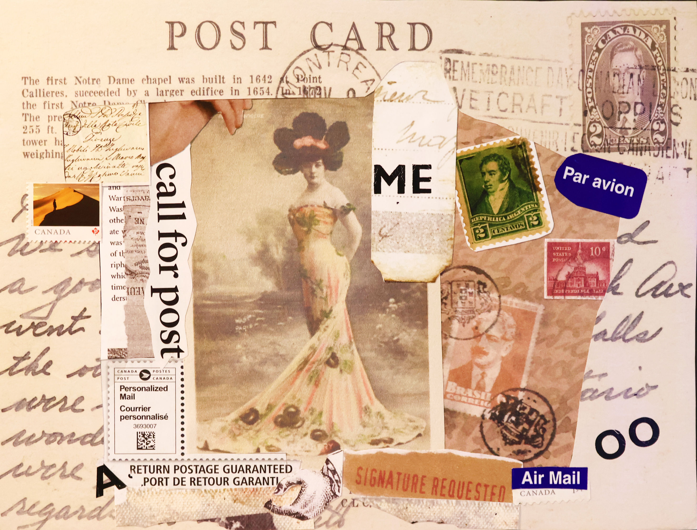 Postcard Collage - Original Analogue Collage