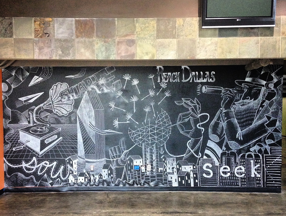 Chalk Mural Fellowship Church Dallas, TX