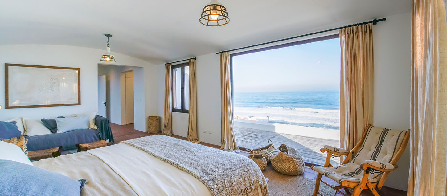 Vista al mar dormitorio en casa de tortugas de cachagua