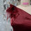 Thumbnail: Satin Wine Ivory Tulle One Shoulder Organza Gown