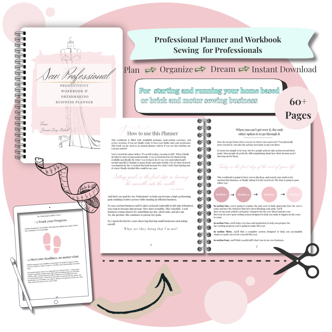 LaidieclothU|Sewing Business Planner|Small Business Planner|Workbook|Planner|Fas