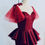 Thumbnail: Wine Gown Peplum Gown Mother of the Bride Gown