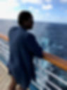 Gazing out into the ocean on the Carnival Ecstasy