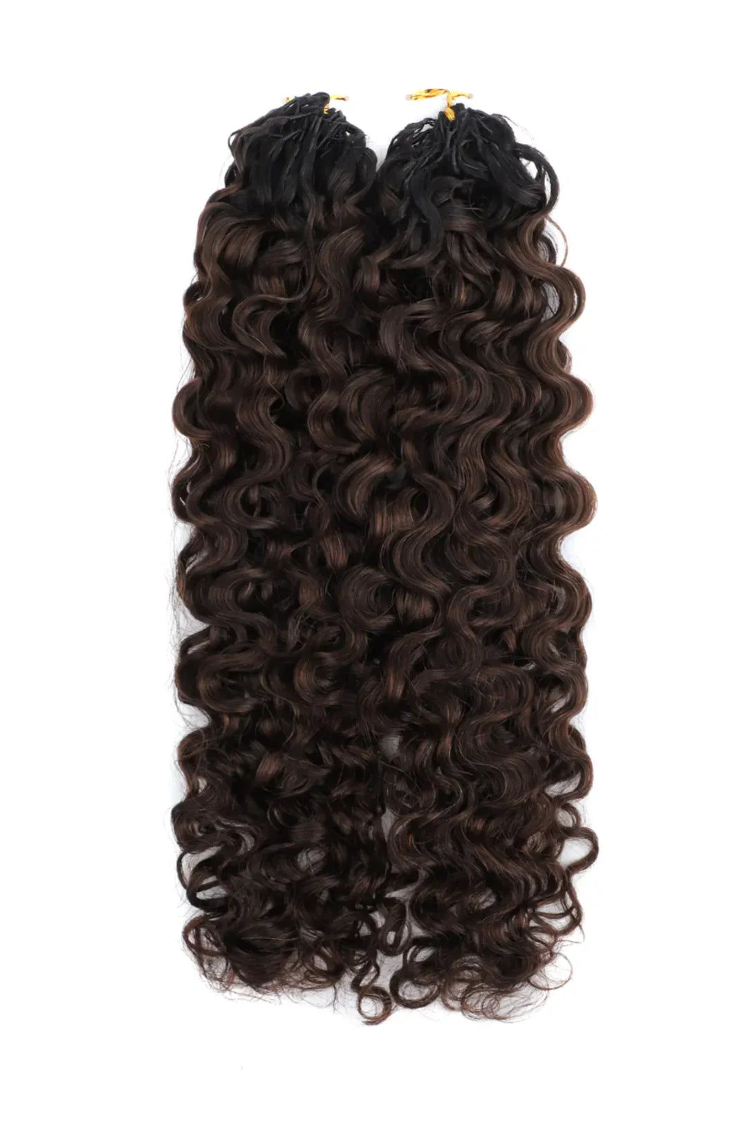 Dark Brown Ombre Water Deep Wave Feather Crochet - T1B/4A — product image 1