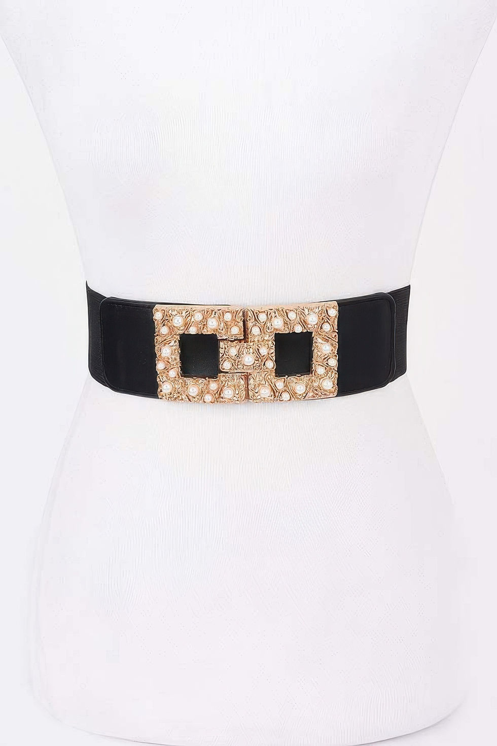Thumbnail: Pearl Metal Buckle Elastic Belt