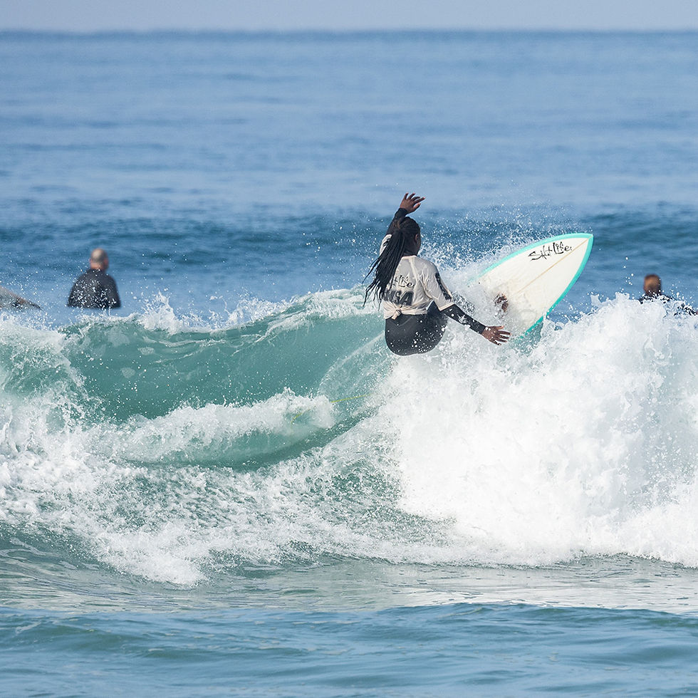 Maizy Gordon competing in a surf competition, Local Break Surf Magazine.