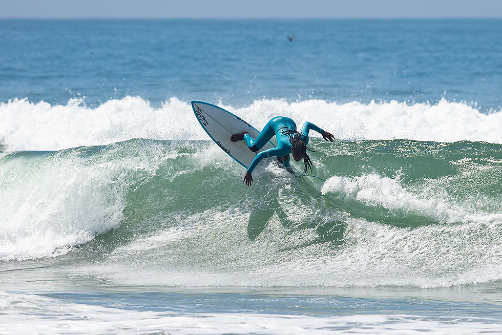 Maizy Gordon back side off the lip re-entry, Local Break Surf Magazine.