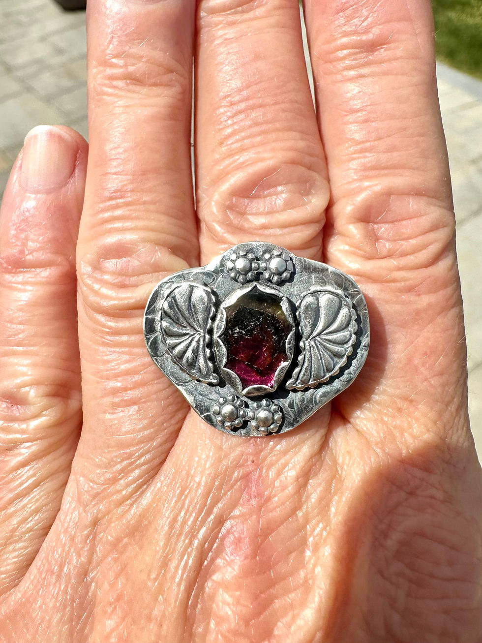 Thumbnail: Freda Kahlo Warermelon Tourmaline Ring