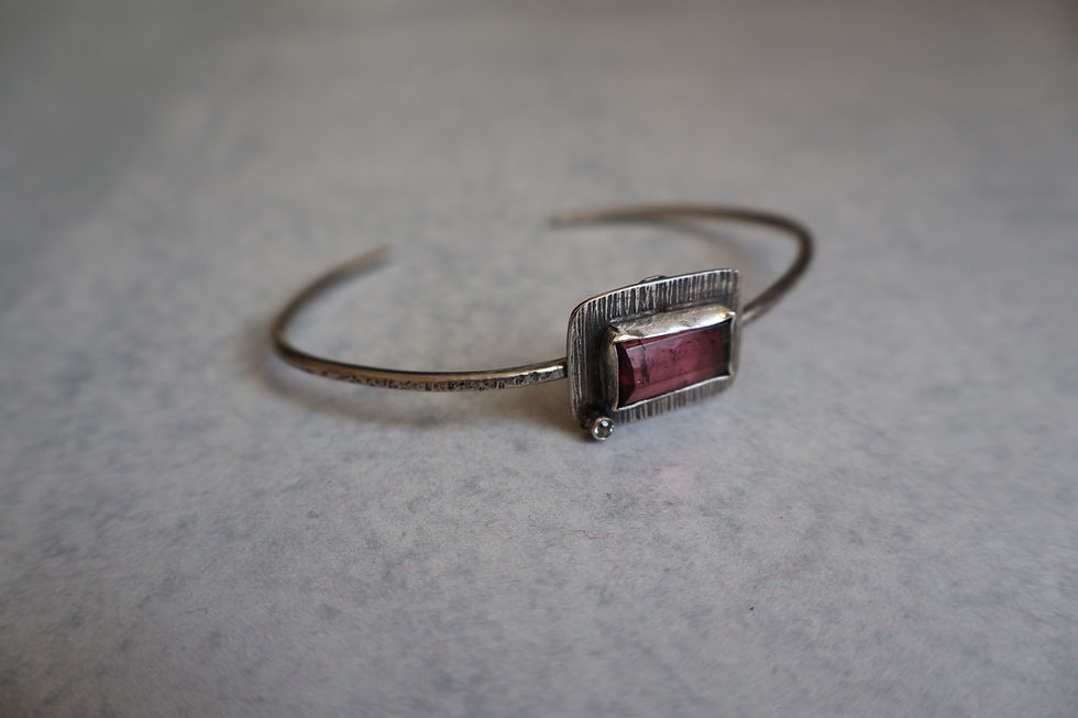 Thumbnail: Watermelon Tourmaline & Sapphire Cuff