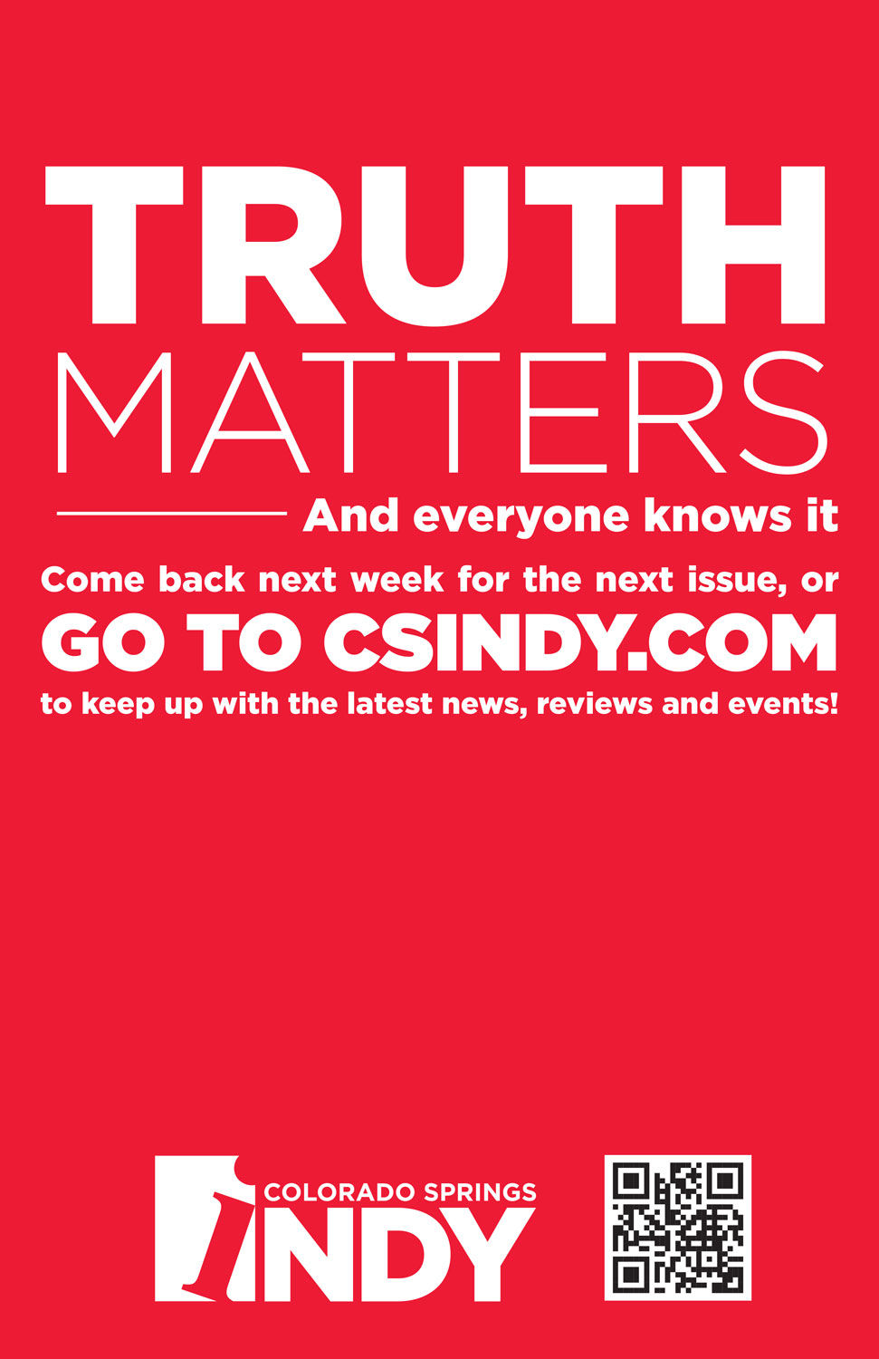Indy Rack Card Truth Matters