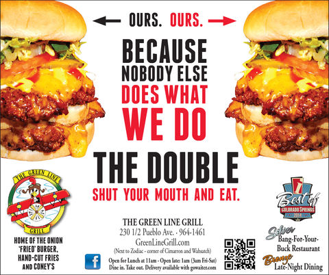 Green Line Grill 1/6 page ad, October 22, 2014