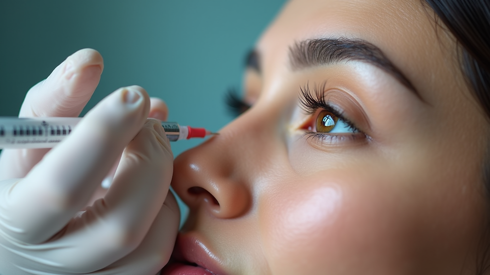 Close-up view of a Botox injection being administered with precision