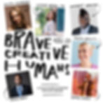 Podcast cover art containing the hand lettered words "Brave Creative Humans #266-271", as well as the text "A Talk Paper Scissors Podcast Series". The art features images of each of the 6 guests: Allison MacKenzie, Kevin Shaw, Vincent Wanga, Meg Lewis, Emad Saedi, and Justine Abigail Yu.