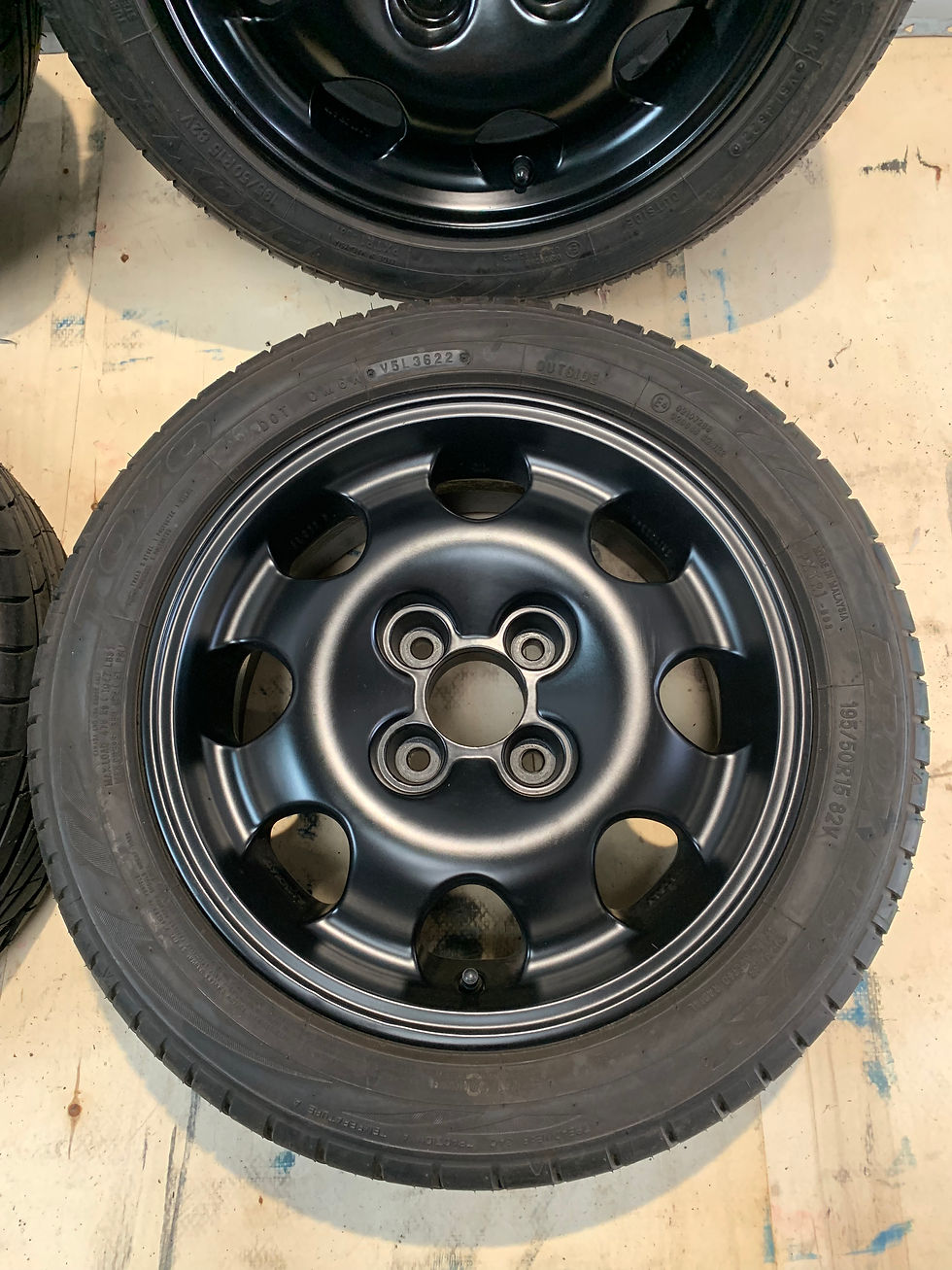 Thumbnail: Peugeot 205 1.9 GTI Speedline alloy Wheel + New Tyres , Set Of 4 , Refurbished 