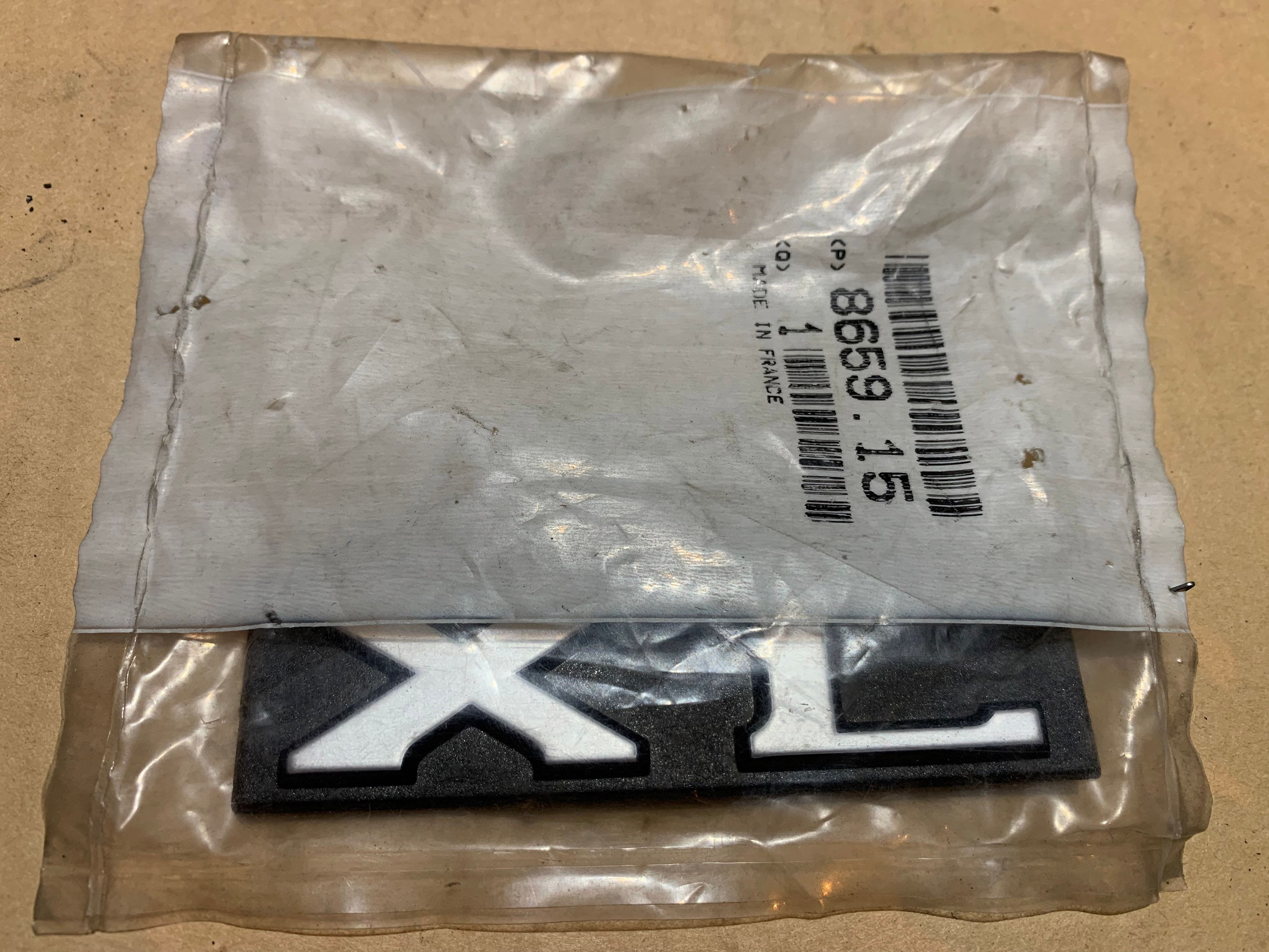 Peugeot 205 XL Rear Boot Badge , N.O.S , 8659.15