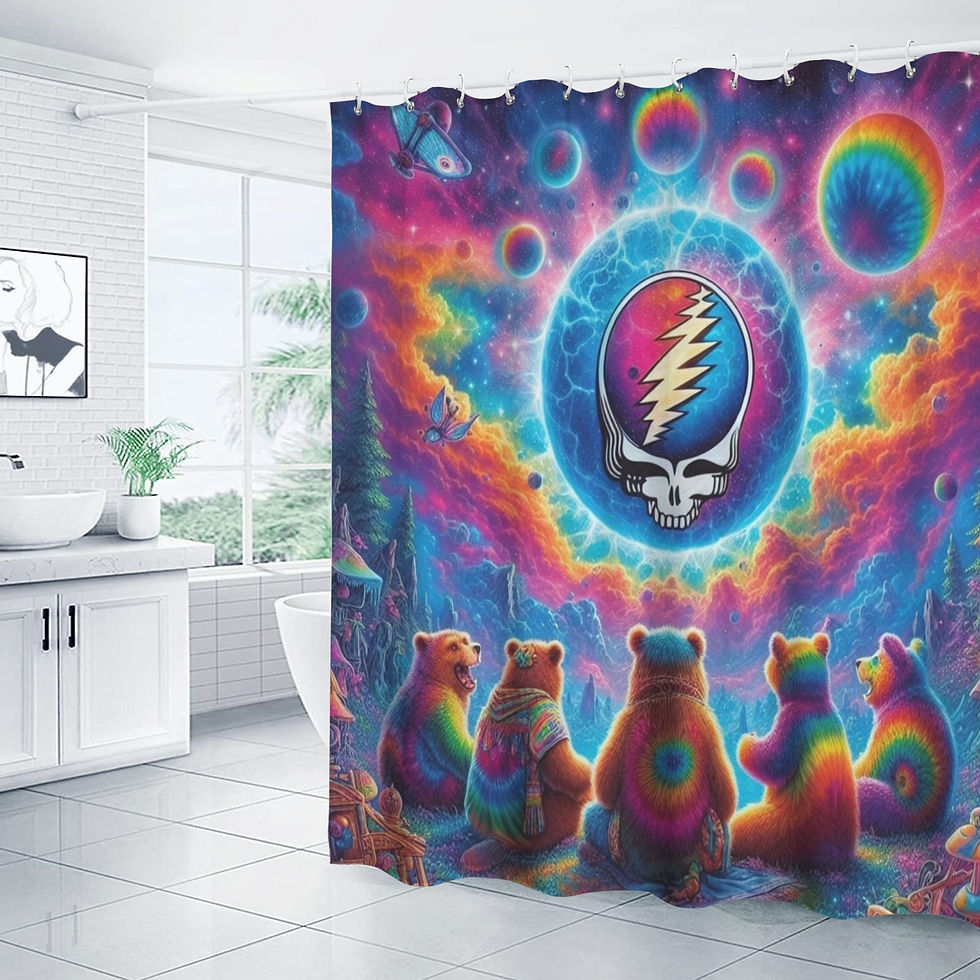 Thumbnail: Shower Curtain 66"x72" Grateful Dead Bears