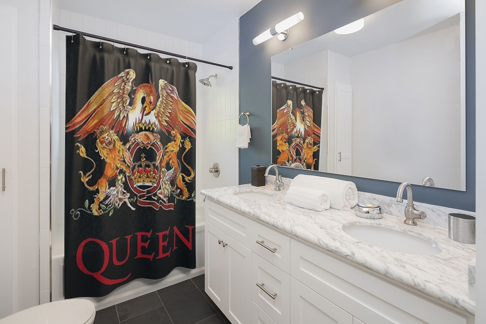 Thumbnail: Queen Printed Shower Curtain. Rock Band