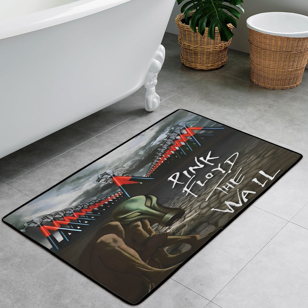 Thumbnail: Area Rug with Black Binding, Pink Floyd