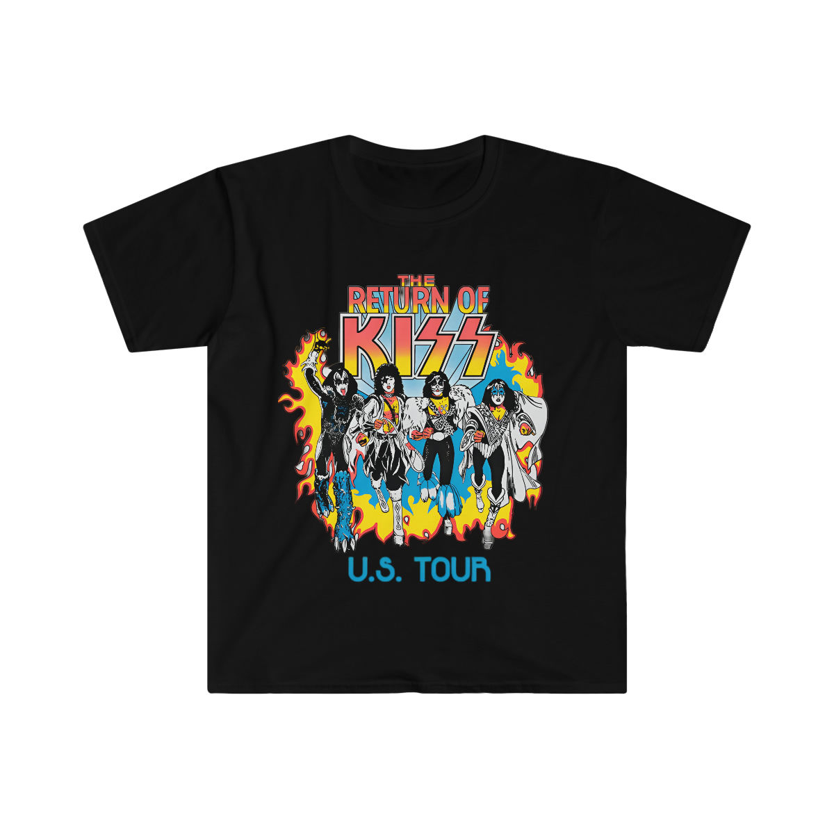 Unisex Soft Cotton T-Shirt. The return of Kiss. US Tour