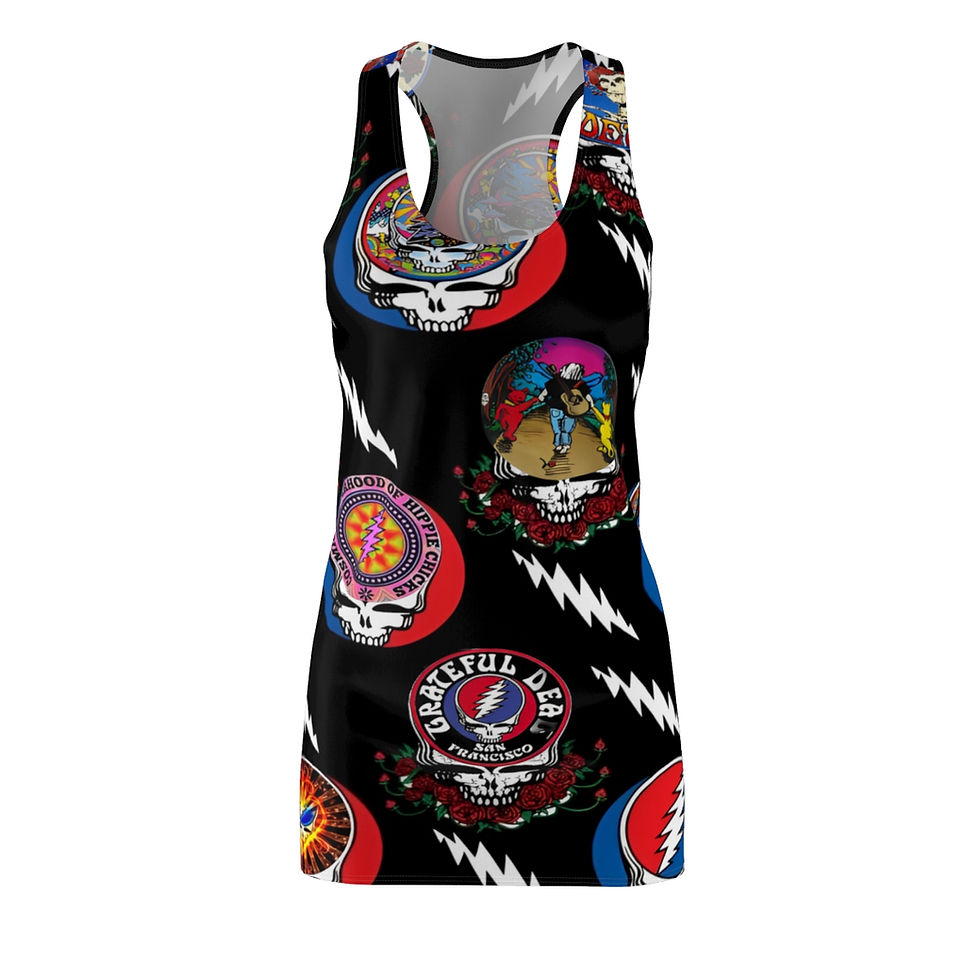 Women's Printed Racerback Summer Dress. Grateful Dead