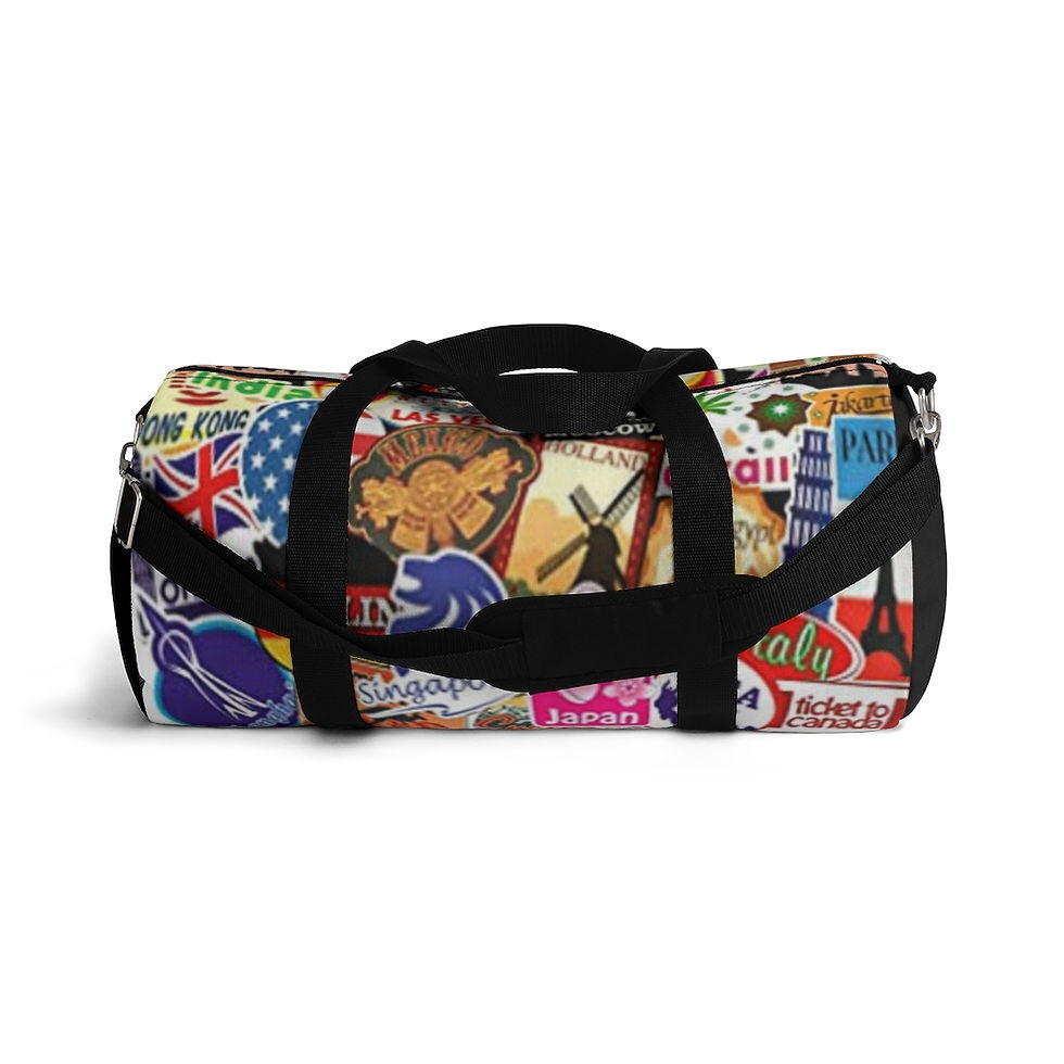Thumbnail: Duffel Bag Travel The World. Travel Bag Stickers Pattern
