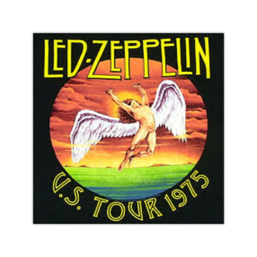 Square Vinyl Stickers. Led Zeppelin US Tour 75