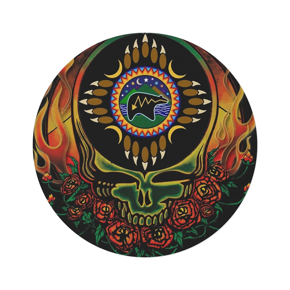 Round Rug. Grateful Dead Native Bears Carpet