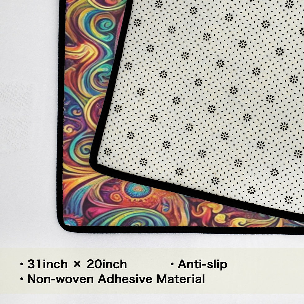 Thumbnail: Grateful Dead. Area Rug with Black Binding 31"x20"