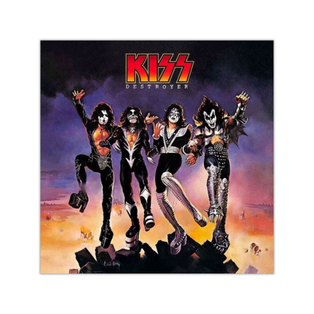 Square Vinyl Stickers. Kiss Destroyer