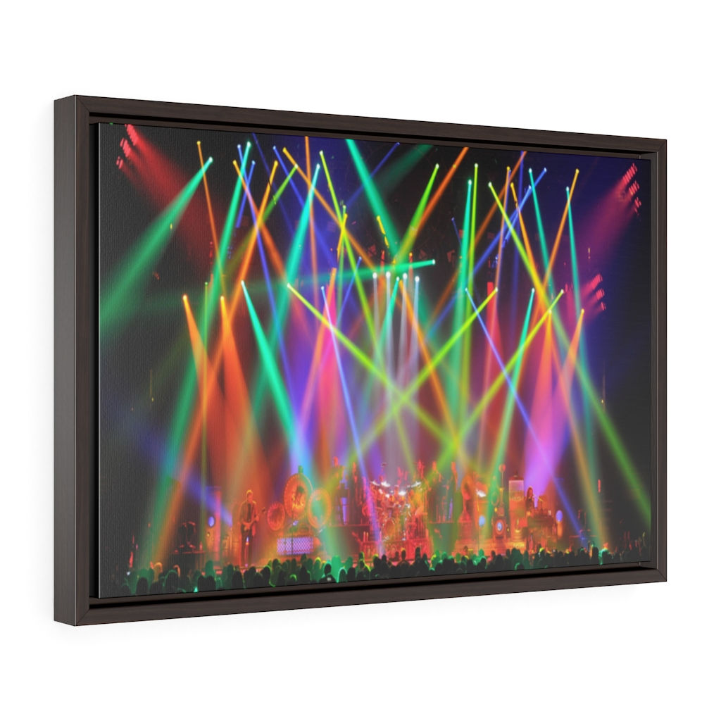 Horizontal Framed Premium Gallery Wrap Canvas. Rush Light Show