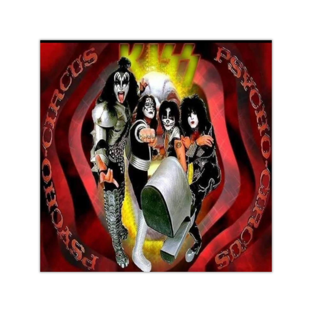Square Vinyl Stickers. Kiss, Psycho Circus