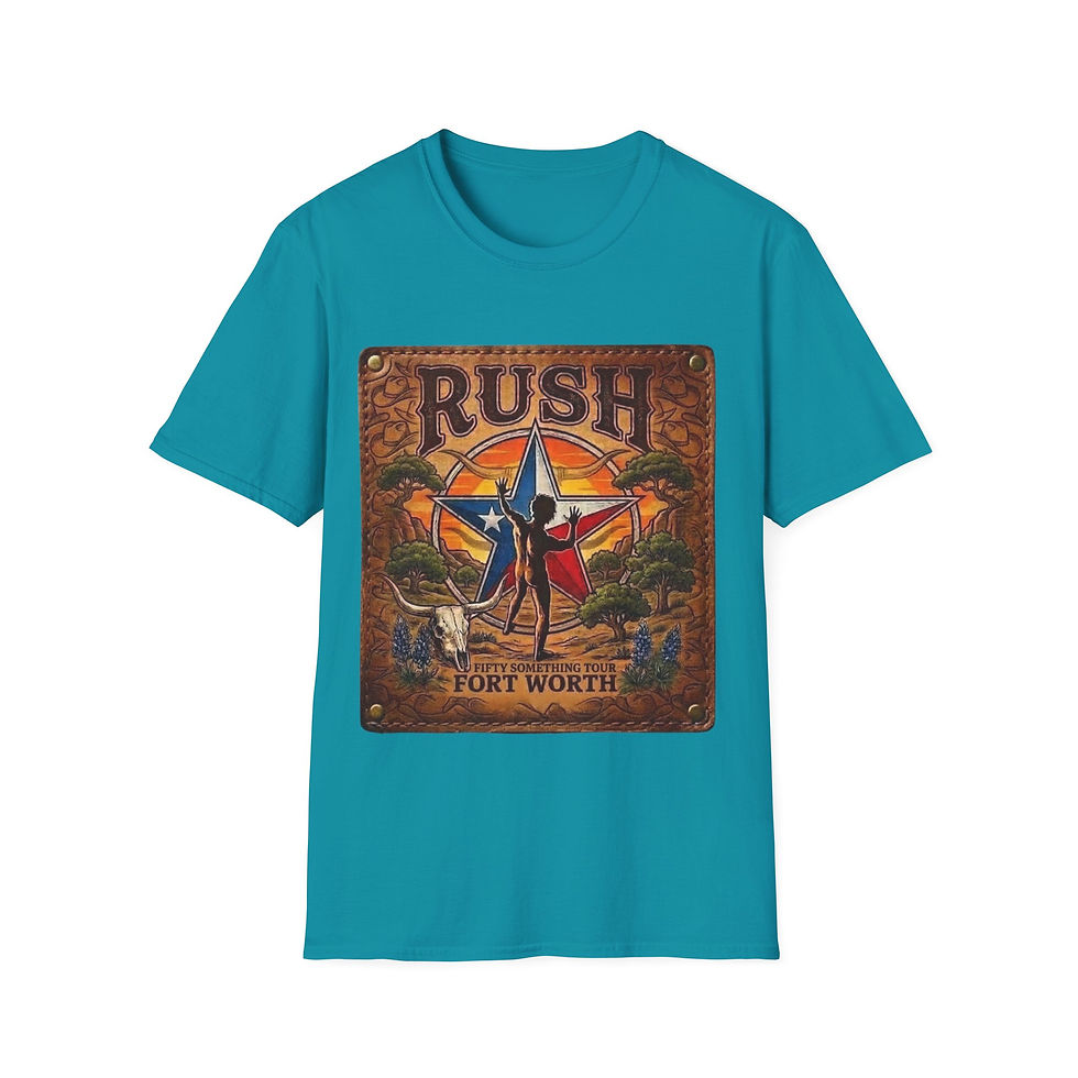 Thumbnail:  Unisex Soft Cotton T-Shirt.  Rush Fifty Something. Fort Worth Texas