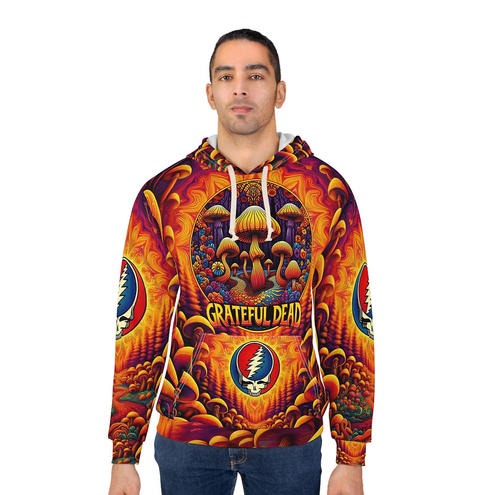 Thumbnail: Unisex Pullover Hoodie (AOP). Mushroom, Grateful Dead