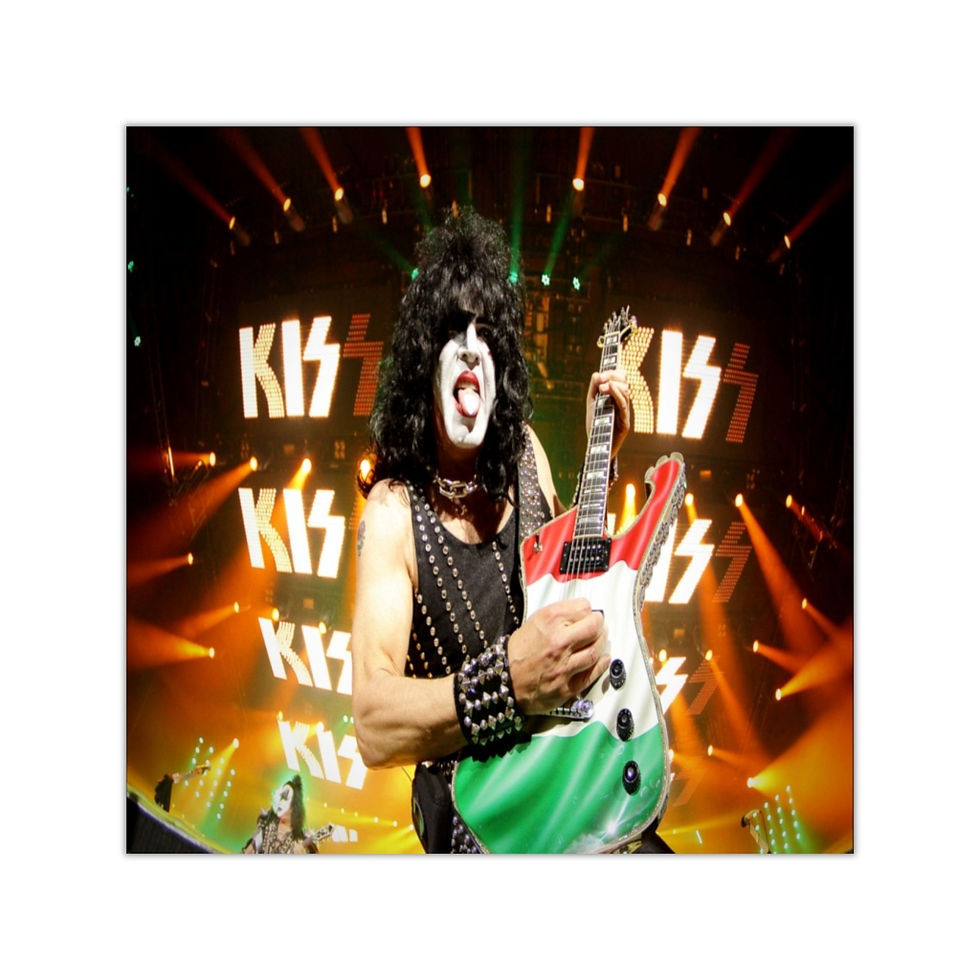 Square Vinyl Stickers. Kiss, Paul Stanley