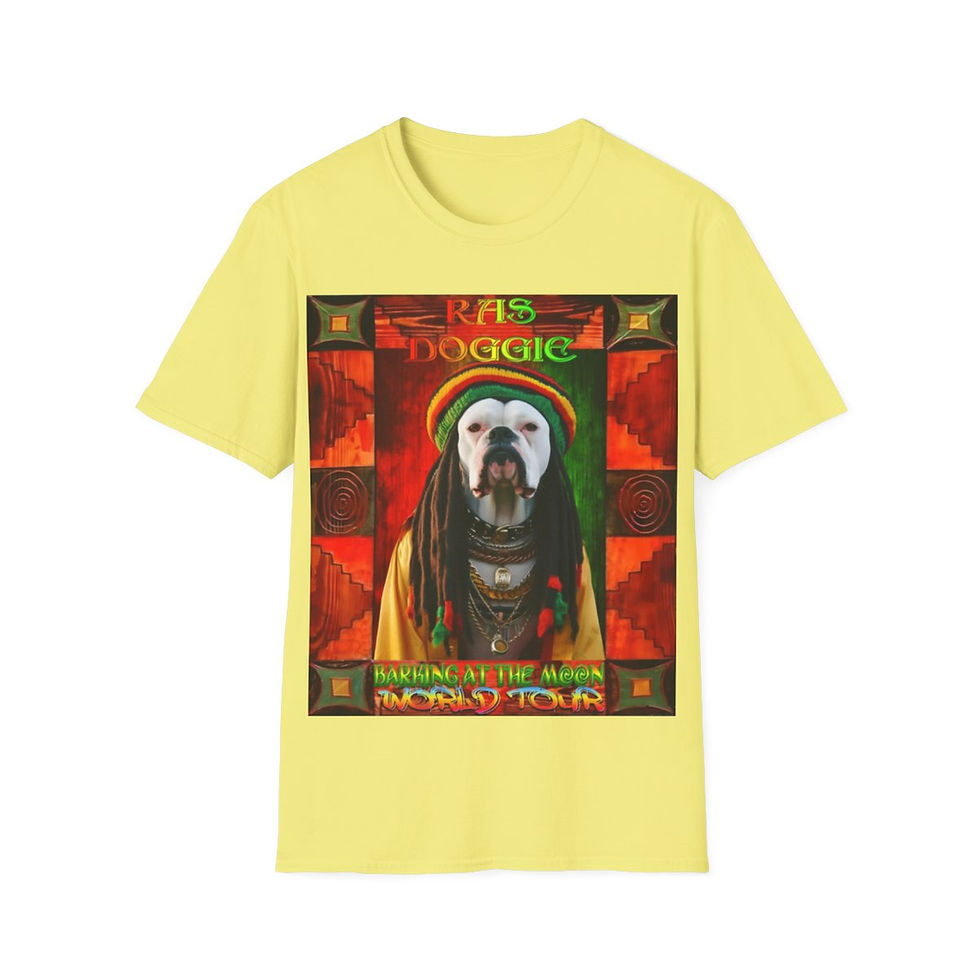 Thumbnail: Unisex Cotton T-Shirt. Reggae Music. Ras Doggie World Tour