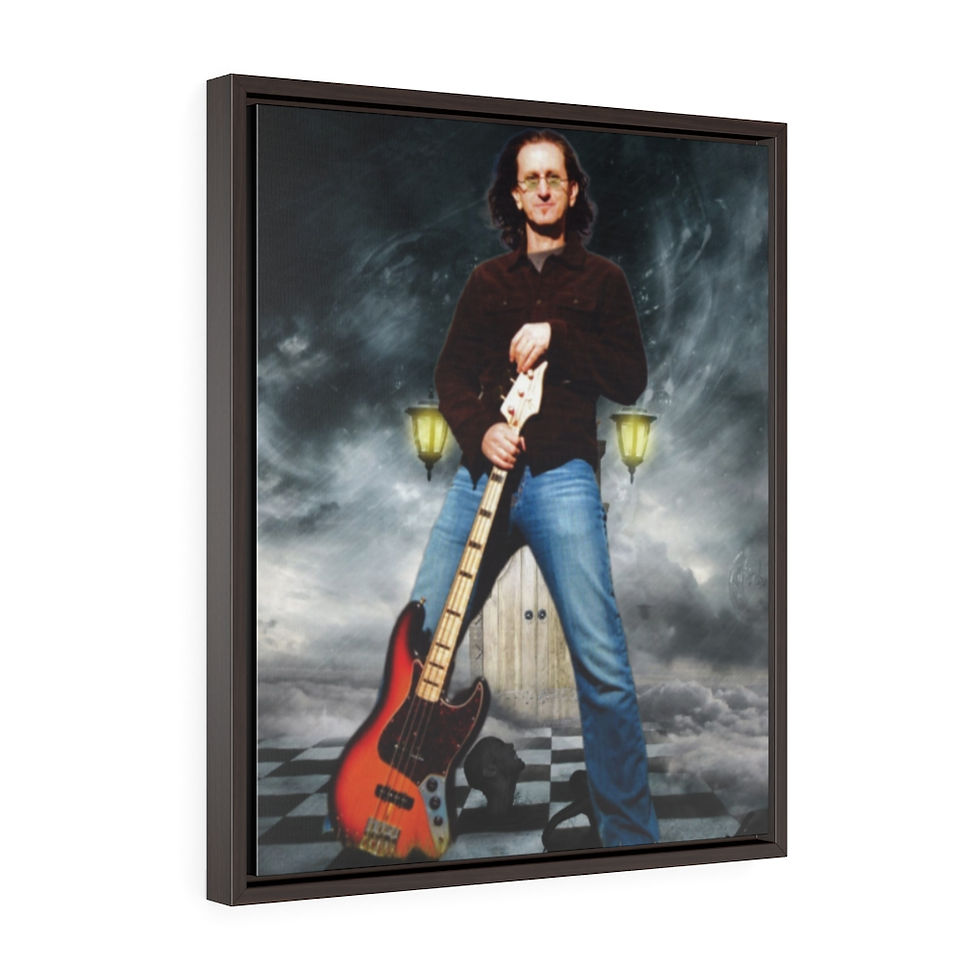 Thumbnail: Vertical Framed Premium Gallery Wrap Canvas. Geddy Lee