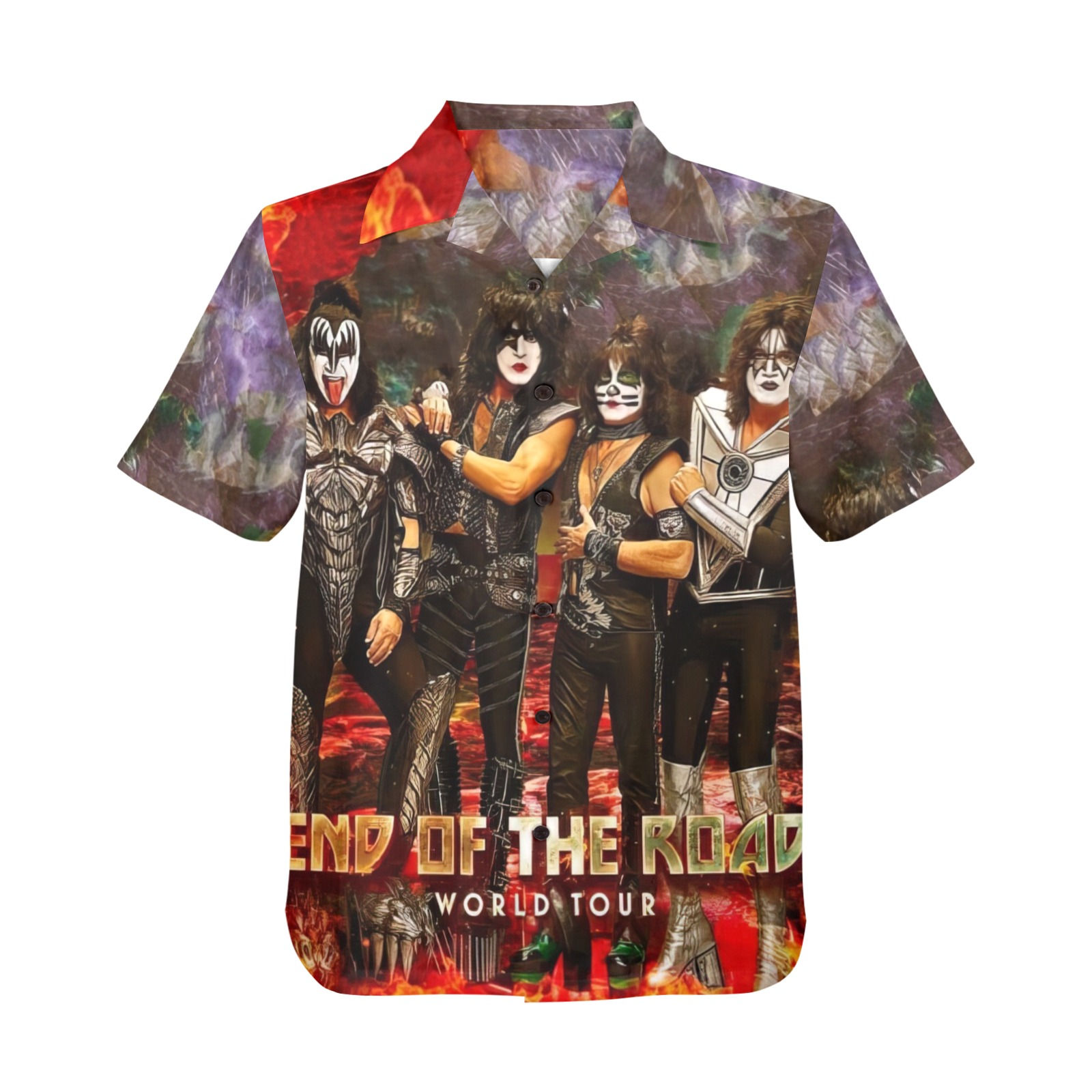 Print Hawaiian Shirt Kiss End of the road