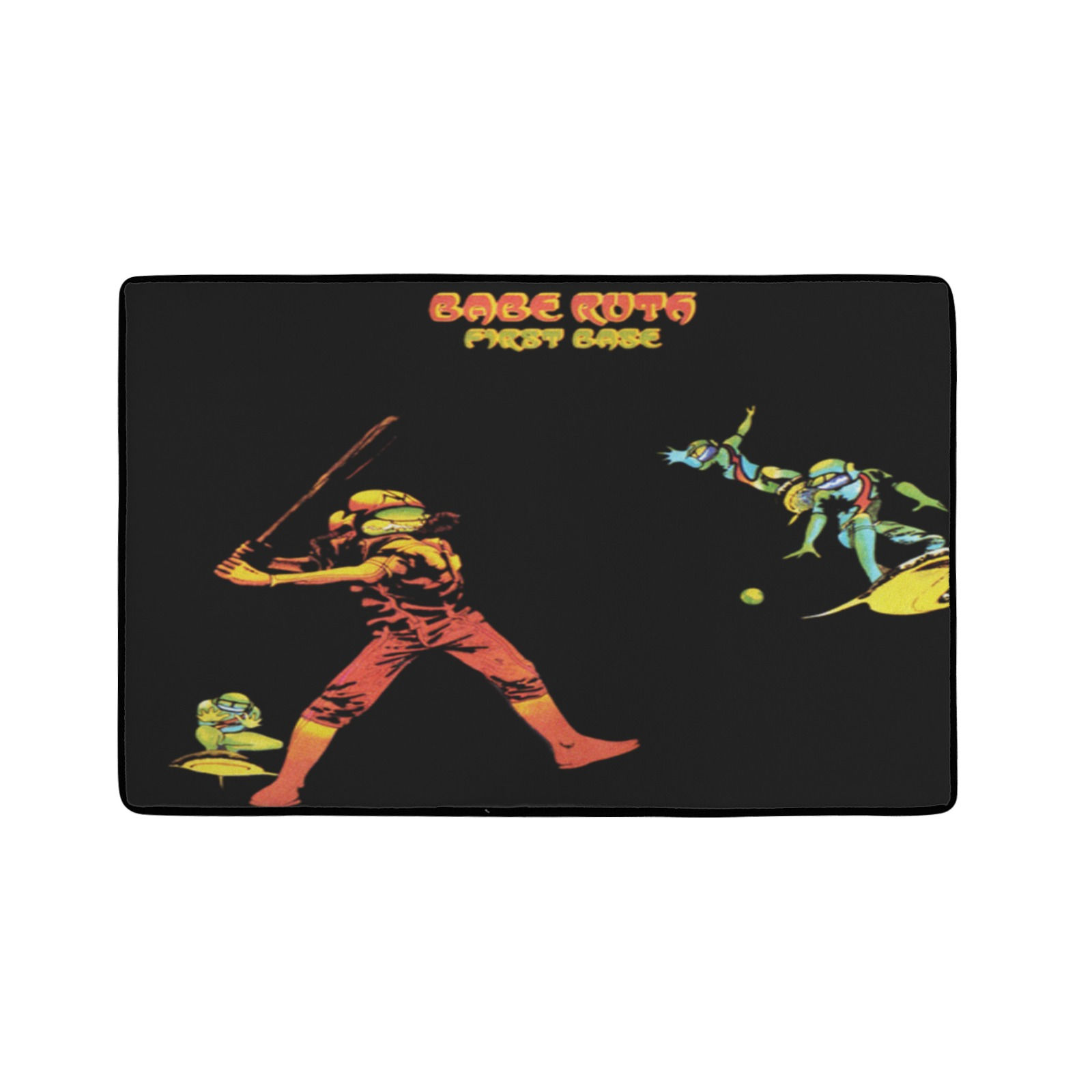 Area Rug with Black Binding 31"x20". Babe Ruth