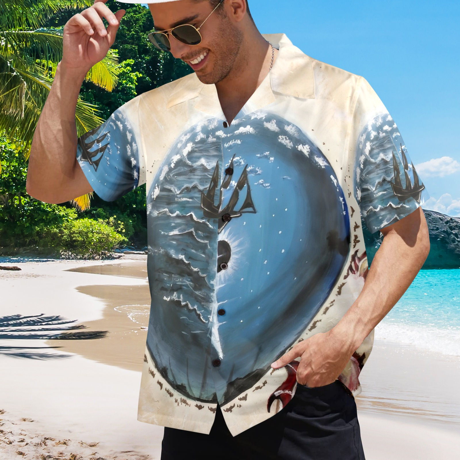 Hawaiian Button Shirt. Kansas