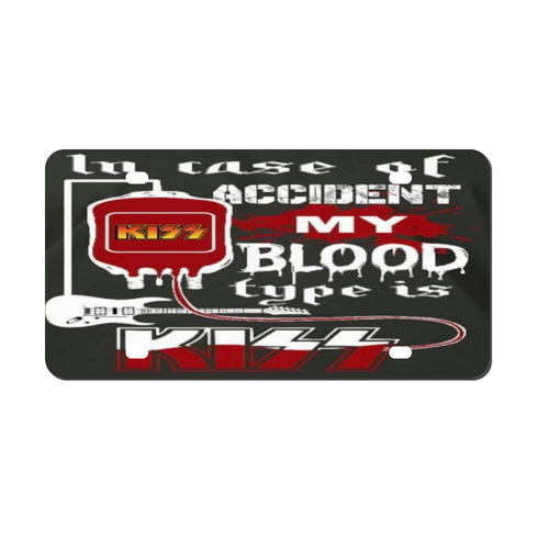 License Plate. Kiss Blood Type