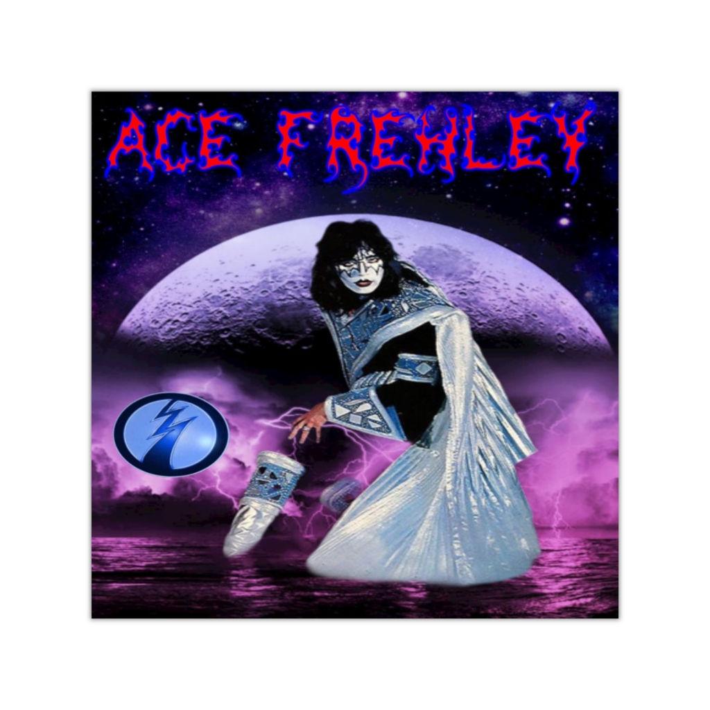 Square Vinyl Stickers. Kiss, Ace Frehley. Spaceman