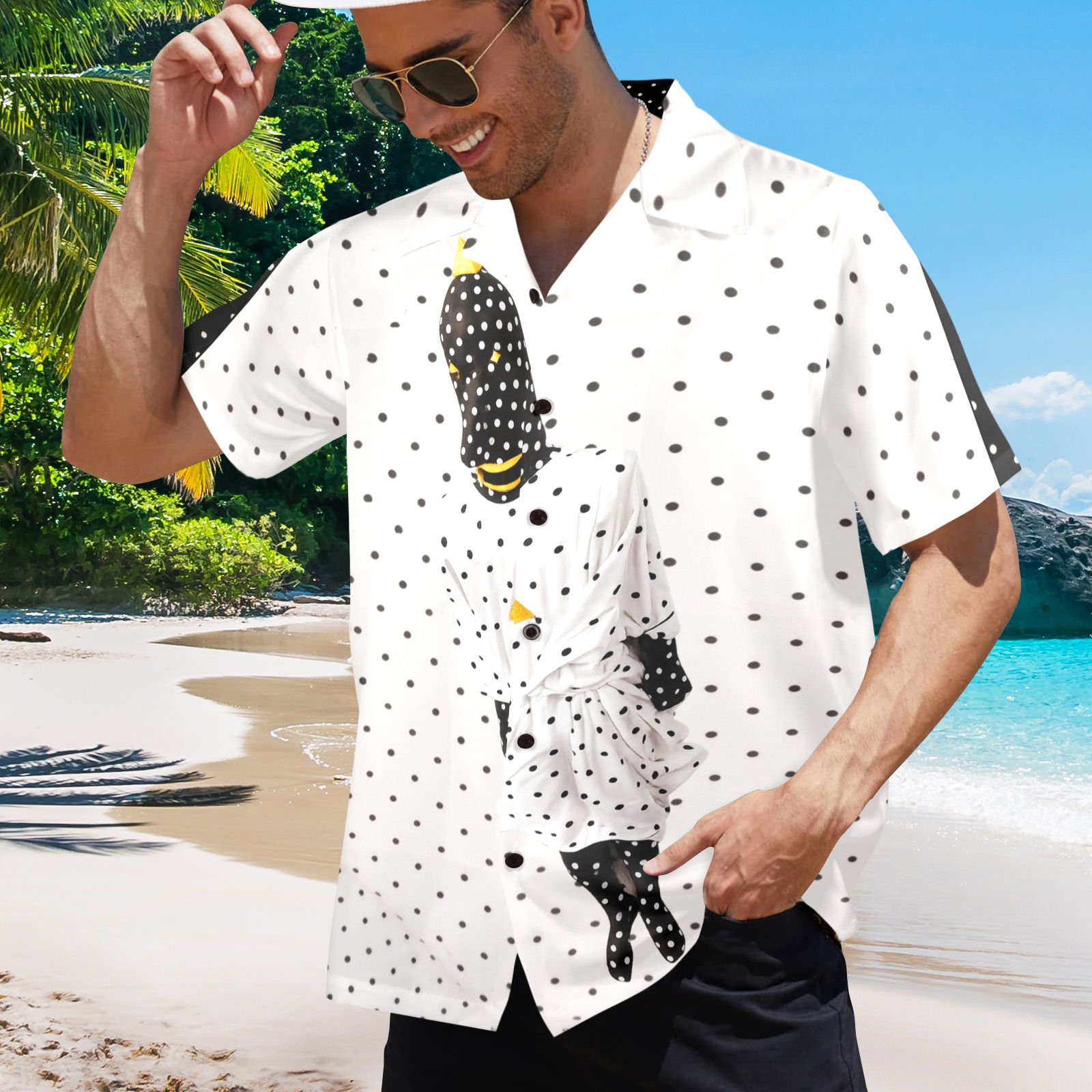 Men's All Over Print Hawaiian Shirt Angine de poitrine