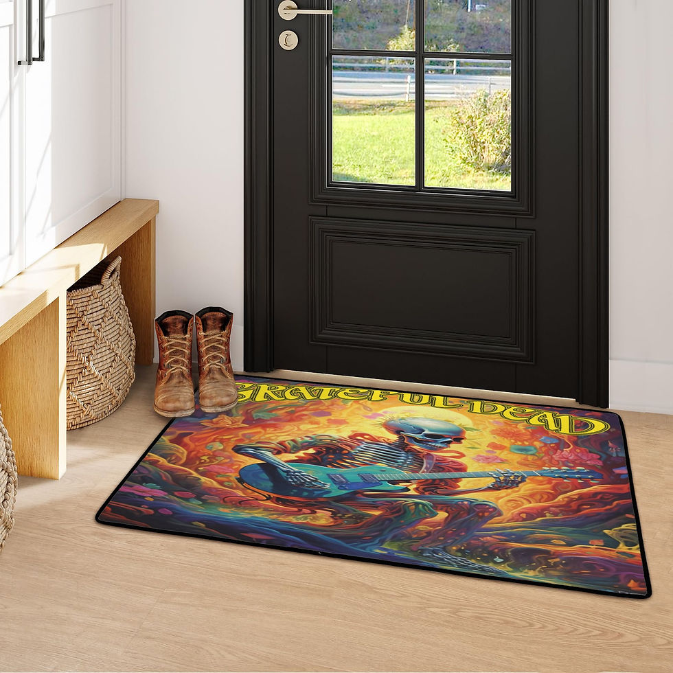 Thumbnail: Area Rug with Black Binding 31"x20"  Grateful Dead