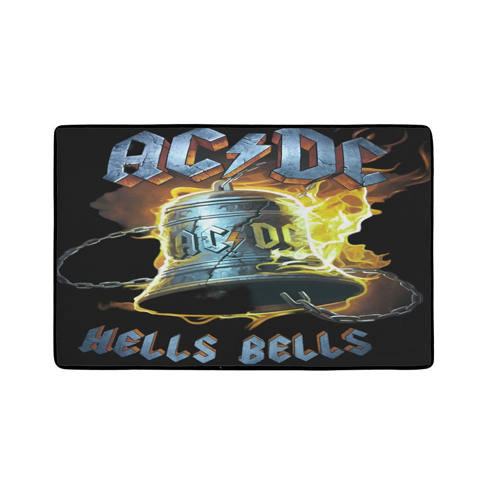 Small Area Rug with Black Binding AC DC